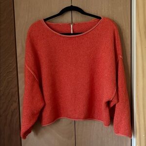 Free People Orange Cropped Sweater size S